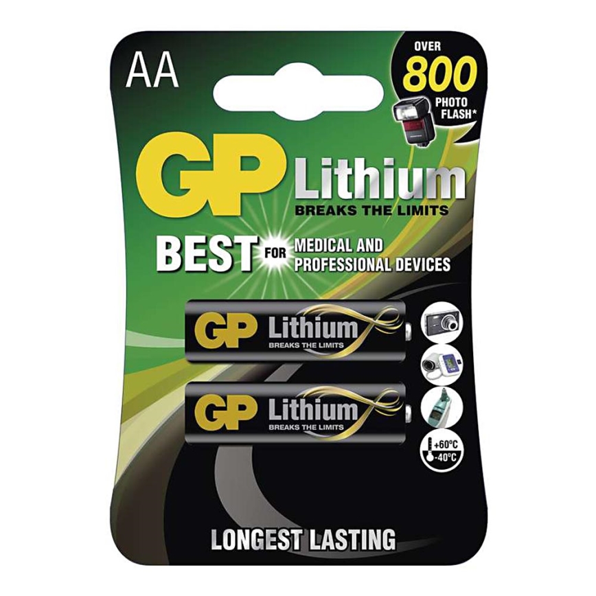 2 τεμ. Μπαταρία λιθίου AA GP LITHIUM 1,5V