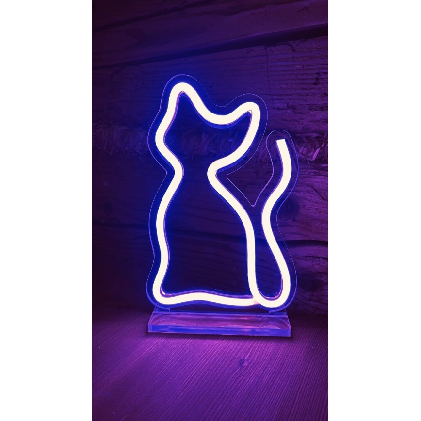 2Kids Toys - LED Neon επιτραπέζιο διακοσμητικό LED/5W/USB γάτα