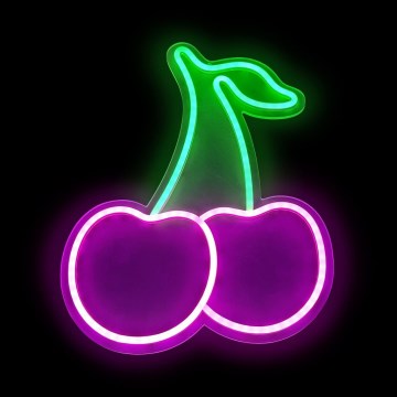 2Kids Toys - LED Διακοσμητικό φωτιστικό τοίχου Neon LED/5W/USB  κεράσια