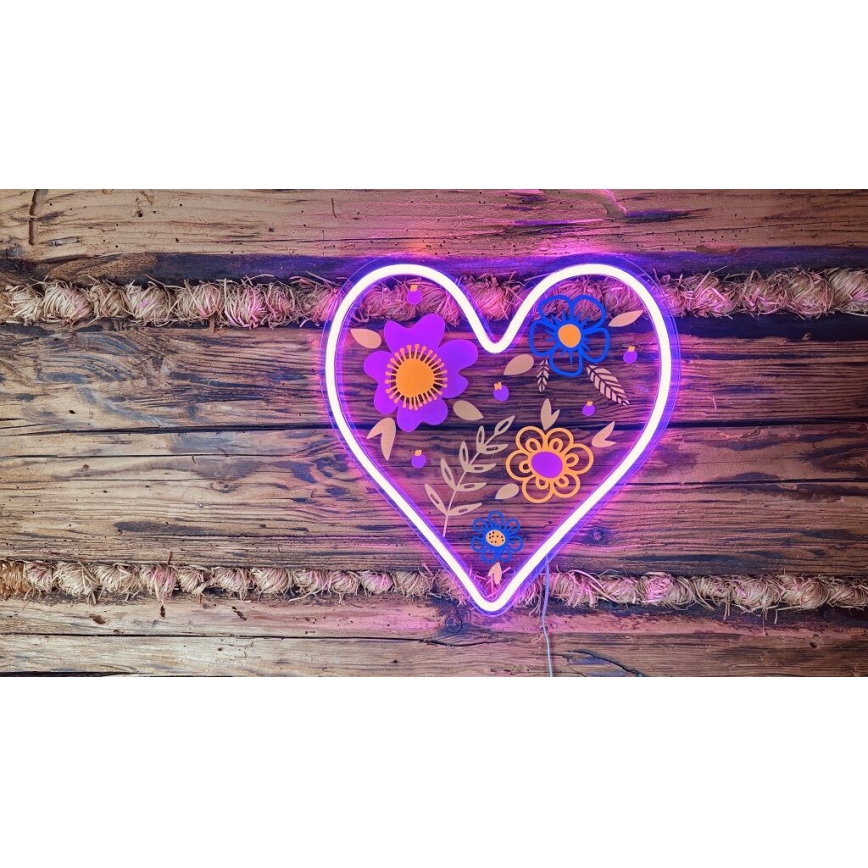 2Kids Toys - LED Διακοσμητικό φωτιστικό τοίχου Neon LED/5W/USB καρδιά