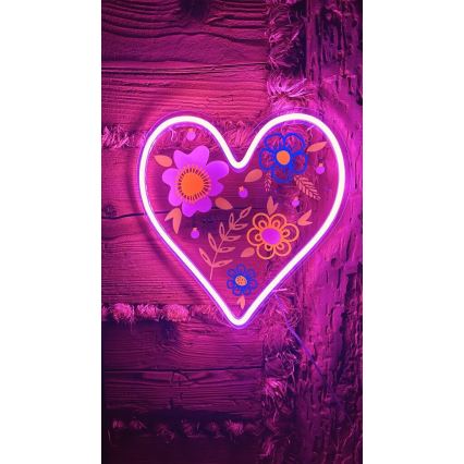 2Kids Toys - LED Διακοσμητικό φωτιστικό τοίχου Neon LED/5W/USB καρδιά