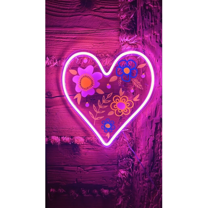 2Kids Toys - LED Διακοσμητικό φωτιστικό τοίχου Neon LED/5W/USB καρδιά