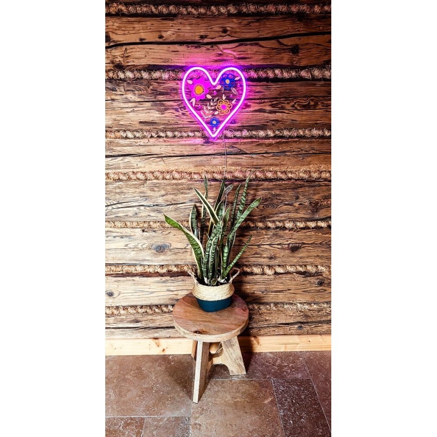 2Kids Toys - LED Διακοσμητικό φωτιστικό τοίχου Neon LED/5W/USB καρδιά