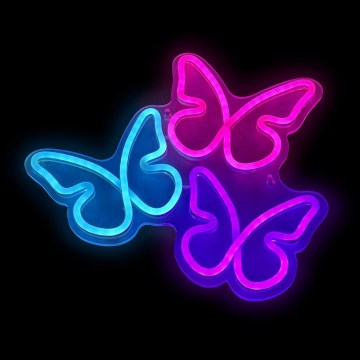 2Kids Toys - LED Διακοσμητικό φωτιστικό τοίχου Neon LED/5W/USB πεταλούδες