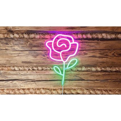 2Kids Toys - LED Διακοσμητικό φωτιστικό τοίχου Neon LED/5W/USB τριαντάφυλλο