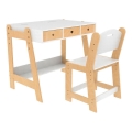 2Kids Toys - Παιδικό ρυθμιζόμενο γραφείο με καρέκλα, ξύλο/λευκό