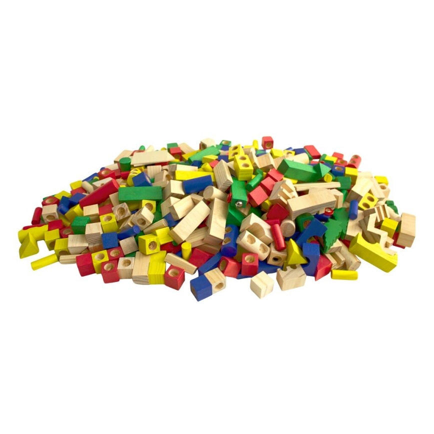 2Kids Toys - Πολύχρωμα ξύλινα τουβλάκια, 500 τεμ.