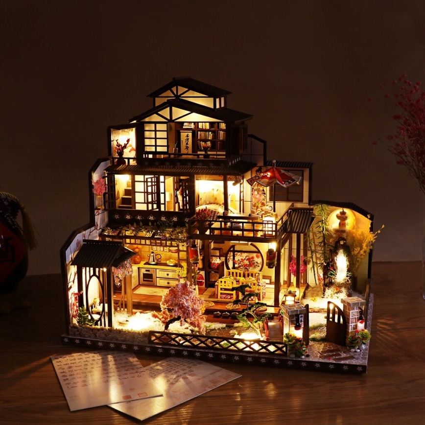 2Kids Παιχνίδια - Μινιατούρα σπιτιού Πολυτελής βίλα με κερασιές 2xAAA