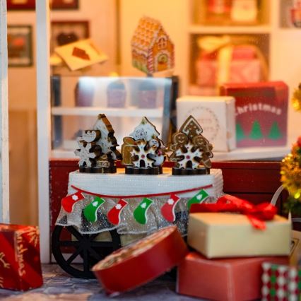 2Kids Παιχνίδια - Μινιατούρα σπιτιού Χριστουγεννιάτικο ζαχαροπλαστείο 2xAAA