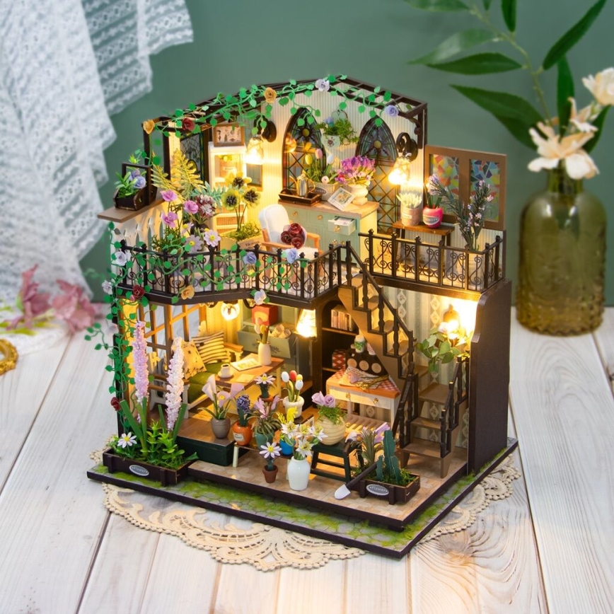 2Kids Toys - Μινιατούρα κουκλόσπιτο Darcy's flower house 2xAAA
