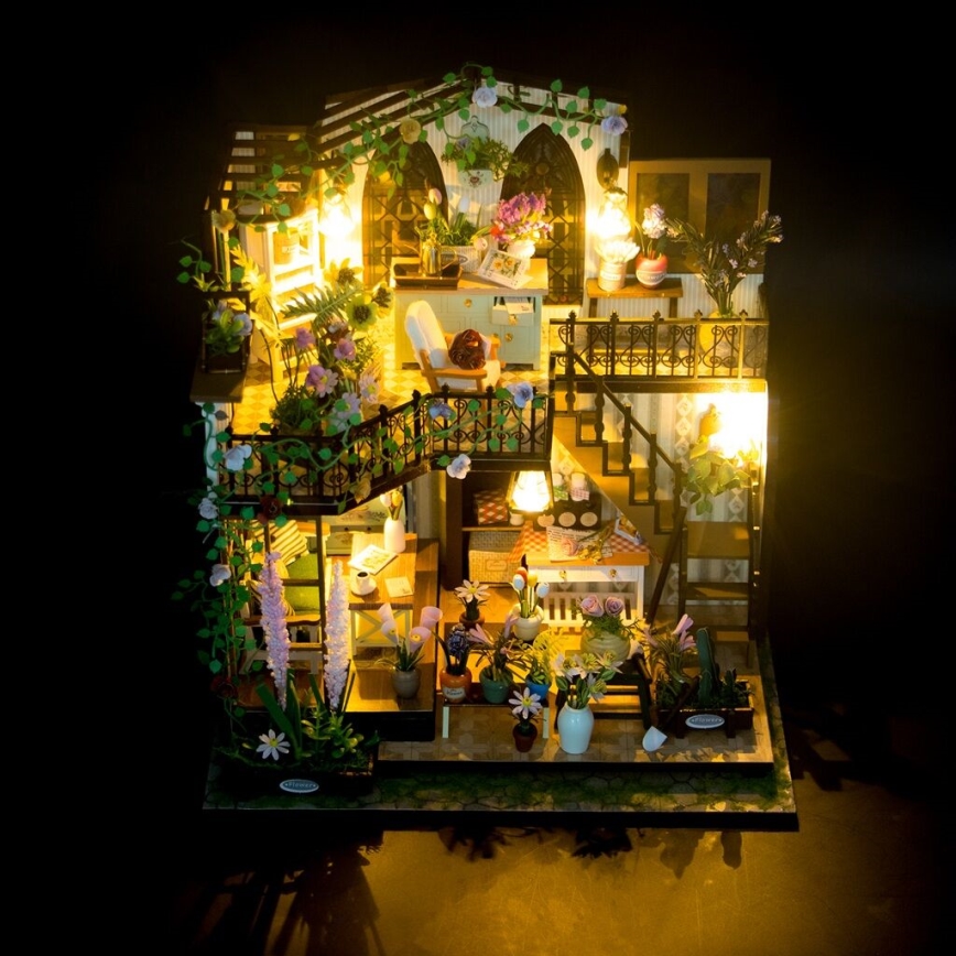 2Kids Toys - Μινιατούρα κουκλόσπιτο Darcy's flower house 2xAAA