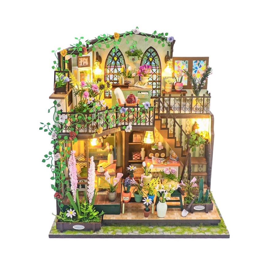 2Kids Toys - Μινιατούρα κουκλόσπιτο Darcy's flower house 2xAAA