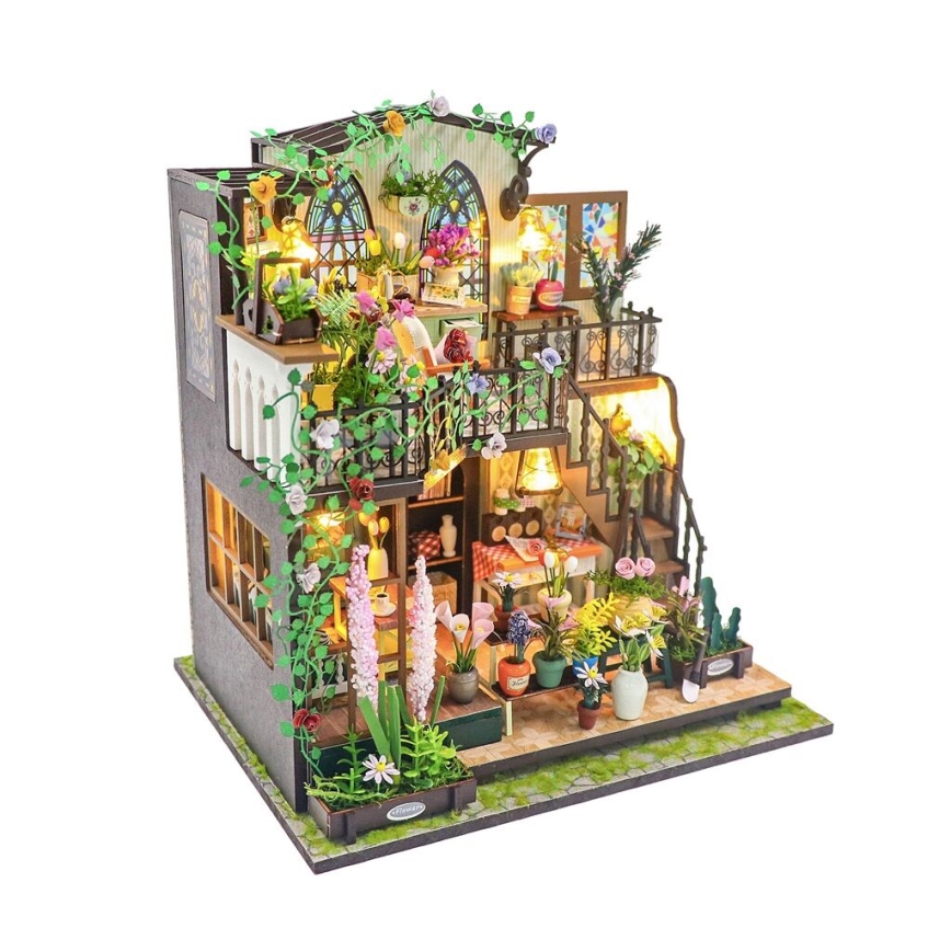 2Kids Toys - Μινιατούρα κουκλόσπιτο Darcy's flower house 2xAAA