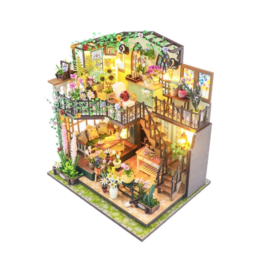 2Kids Toys - Μινιατούρα κουκλόσπιτο Darcy's flower house 2xAAA