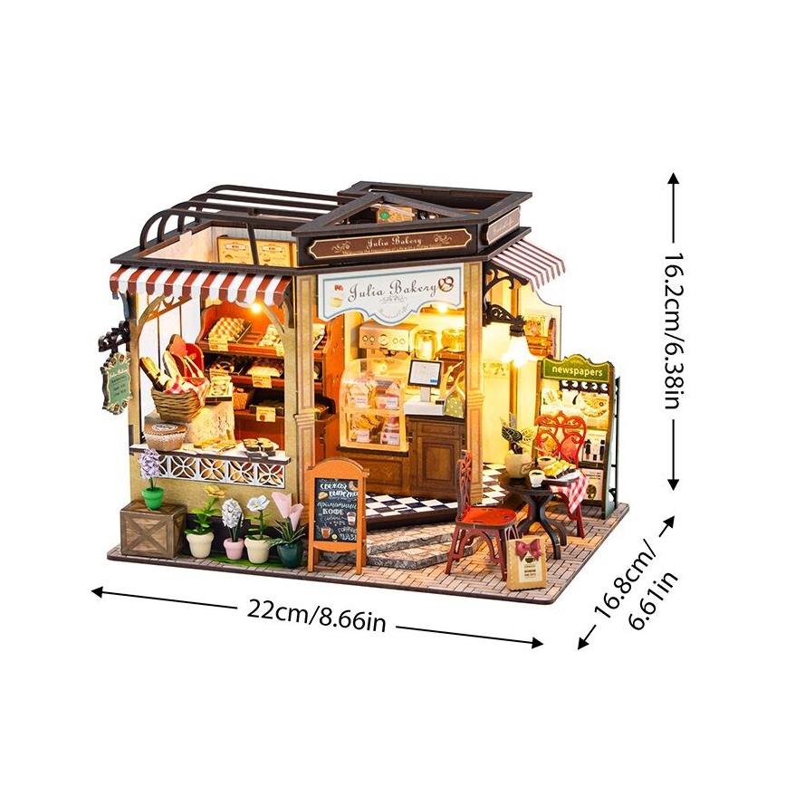 2Kids Toys - Μινιατούρα κουκλόσπιτο Julia's bakery 2xAAA