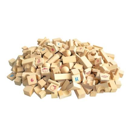 2Kids Toys - Ξύλινα τουβλάκια φυσικού χρώματος, 220 τεμ.