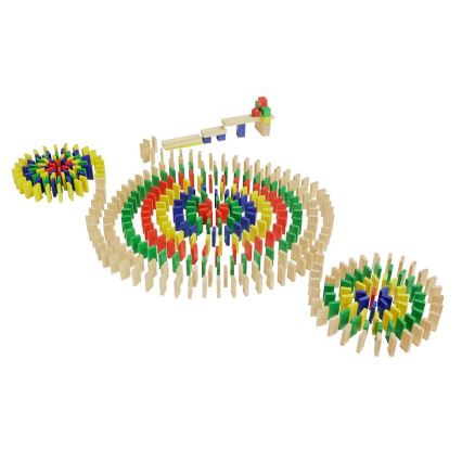 2Kids Toys - Ξύλινο πολύχρωμο ντόμινο, σετ 800 τεμαχίων