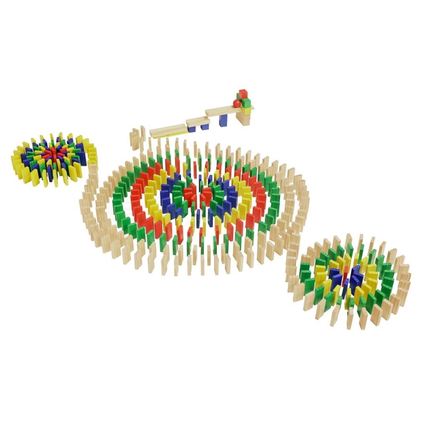 2Kids Toys - Ξύλινο πολύχρωμο ντόμινο, σετ 800 τεμαχίων