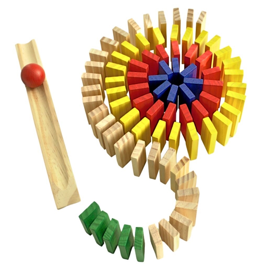 2Kids Toys - Ξύλινο πολύχρωμο ντόμινο, σετ 800 τεμαχίων