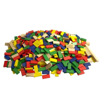2Kids Toys - Ξύλινο πολύχρωμο ντόμινο, σετ 800 τεμαχίων