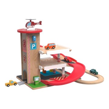 2Kids Toys - Ξύλινο γκαράζ με ράγες τρένου