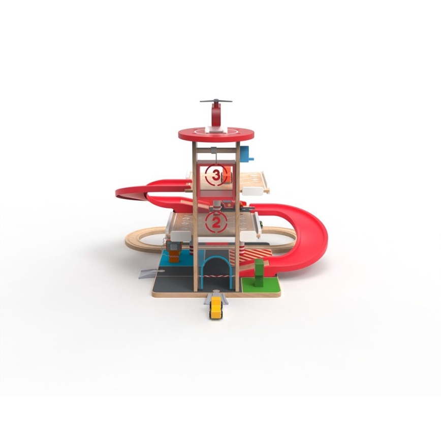 2Kids Toys - Ξύλινο γκαράζ με ράγες τρένου