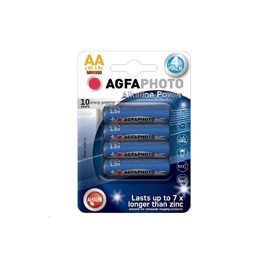 4 τμχ Αλκαλική μπαταρία AA 1,5V