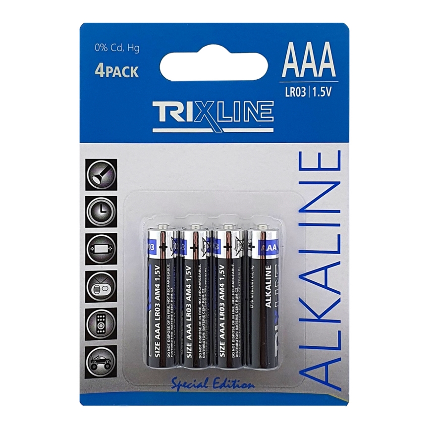 4 τμχ Αλκαλική μπαταρία AAA 1,5V