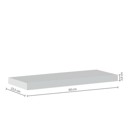 5five - Ράφι τοίχου HYLE 60x24 cm λευκό