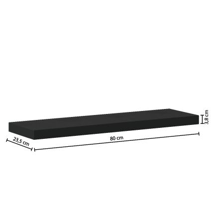 5five - Ράφι τοίχου HYLE 80x24 cm μαύρο