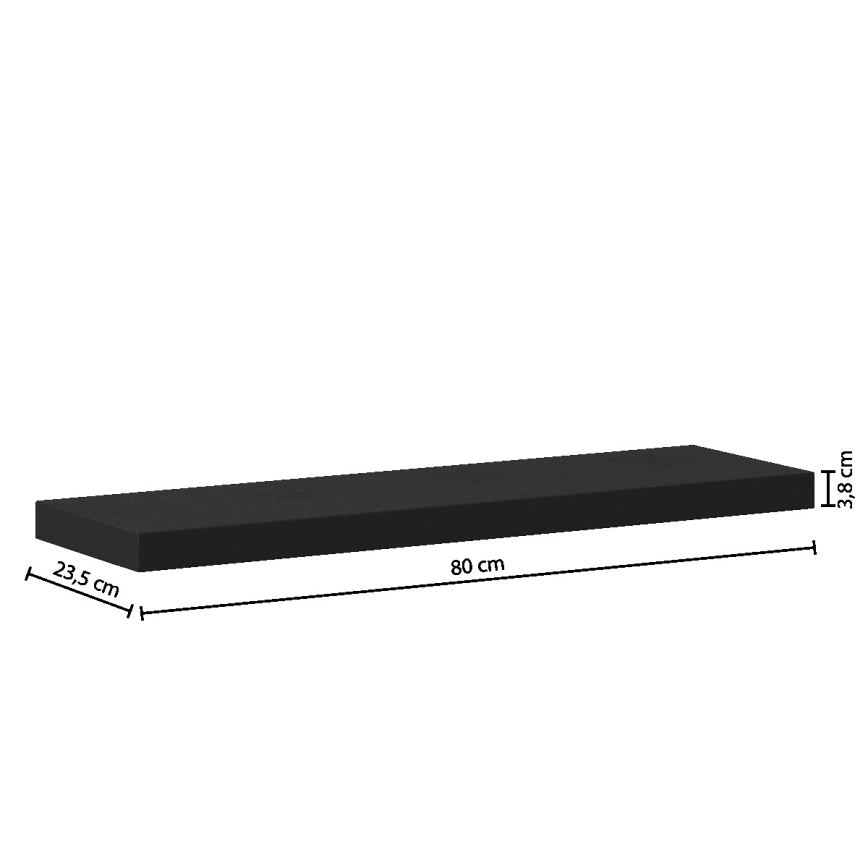 5five - Ράφι τοίχου HYLE 80x24 cm μαύρο