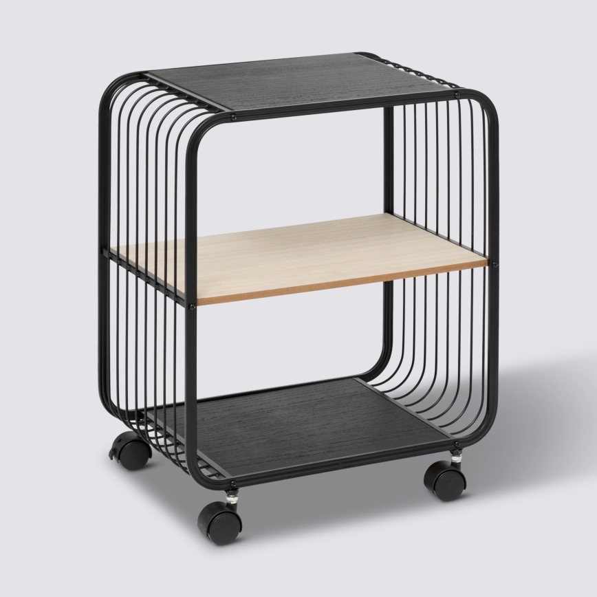 5five - Τραπεζάκι σερβιρίσματος/κινητό ράφι COLGE 53x43 cm μαύρο/μπεζ
