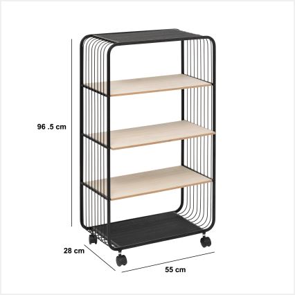 5five - Τραπέζι σερβιρίσματος/κινητό ράφι COLGE 97x55 cm μαύρο/μπεζ
