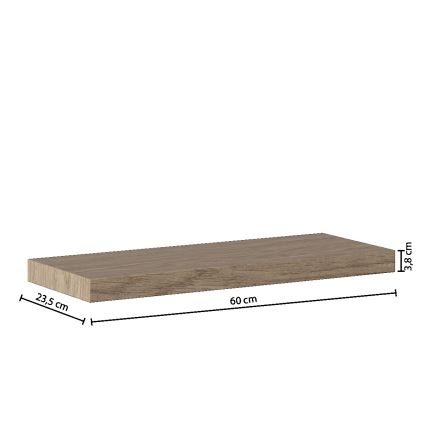 5five - Επιτοίχιο ράφι HYLE 60x24 cm σε απόχρωση δρυός