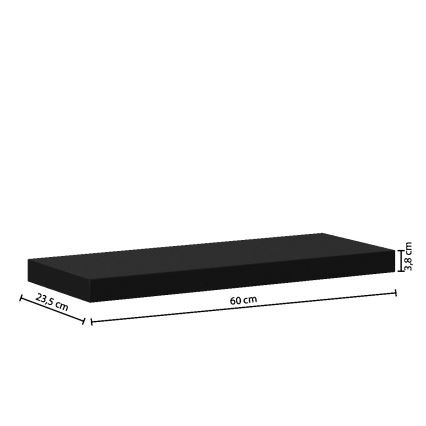 5five - Επιτοίχιο ράφι HYLE 60x24 cm, μαύρο