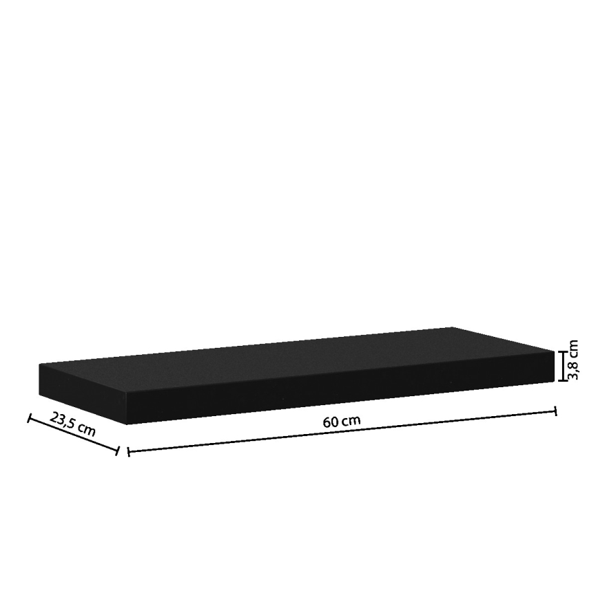 5five - Επιτοίχιο ράφι HYLE 60x24 cm, μαύρο