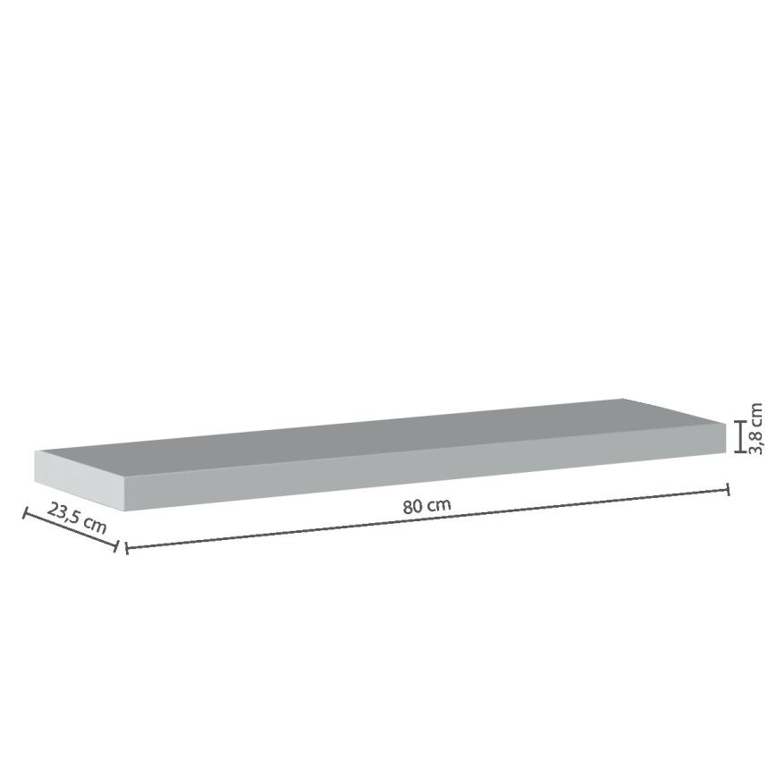 5five - Επιτοίχιο ράφι HYLE 80x24 cm λευκό
