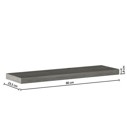 5five - Επιτοίχιο ράφι HYLE 80x24 cm σε απόχρωση γκρι δρυός