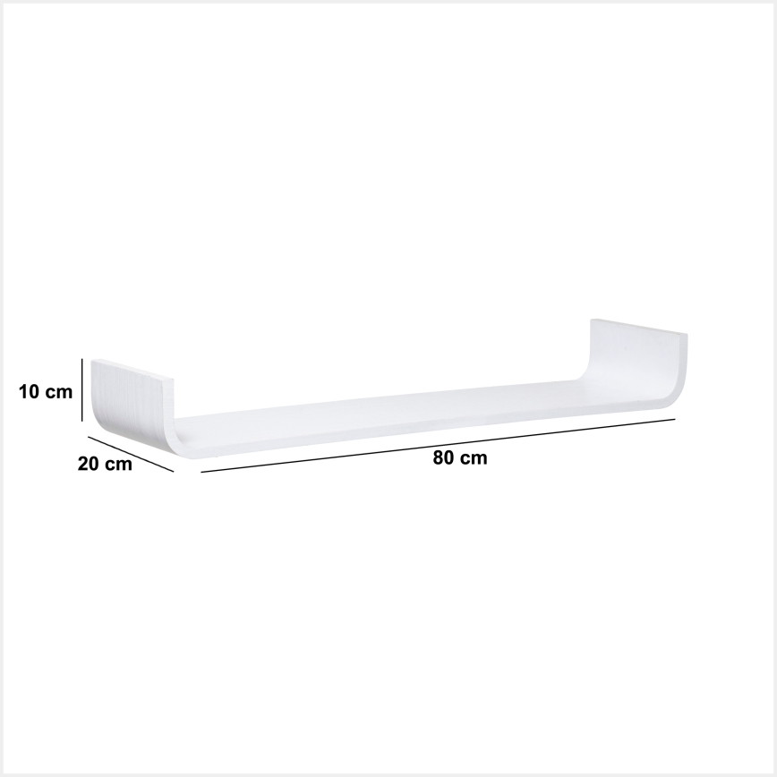 5five - Επιτοίχιο ράφι KAPTO 80x20 cm λευκό