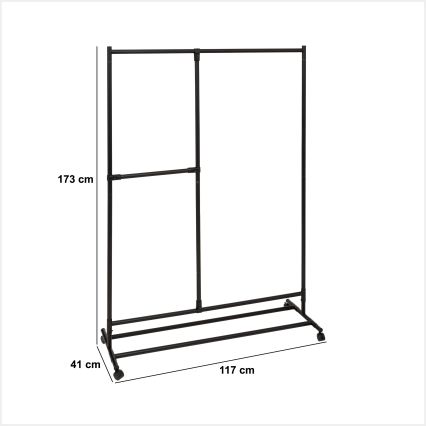 5five - Επιδαπέδια κρεμάστρα KENY 173x117 εκ. μαύρη
