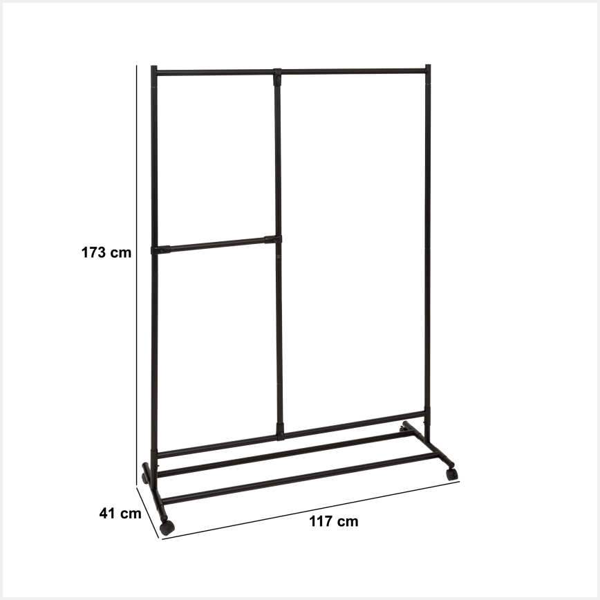 5five - Επιδαπέδια κρεμάστρα KENY 173x117 εκ. μαύρη
