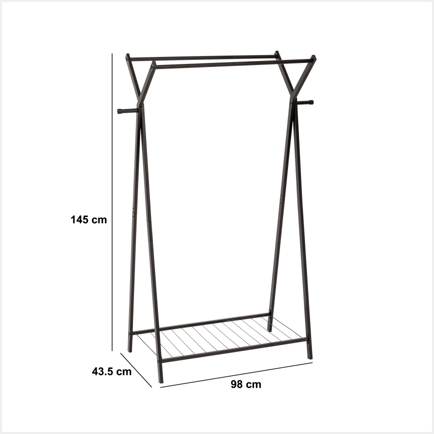 5five - Επιδαπέδια κρεμάστρα METY 145x98 cm μαύρη