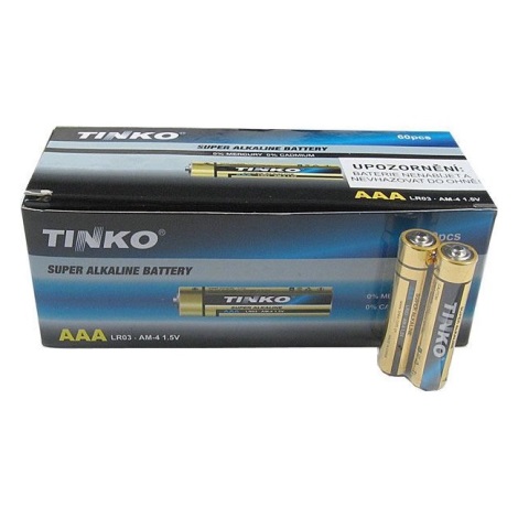 60 τεμάχια Αλκαλικές μπαταρίες TINKO AAA 1,5V