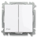 ABB 3559T-A52940 500 - Διπλός διακόπτης σκάλας χωρίς πλαίσιο αρ. 6+6 ZONI IP44 λευκό