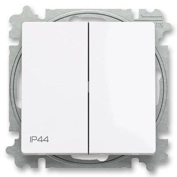 ABB 3559T-A52940 500 - Διπλός διακόπτης σκάλας χωρίς πλαίσιο αρ. 6+6 ZONI IP44 λευκό