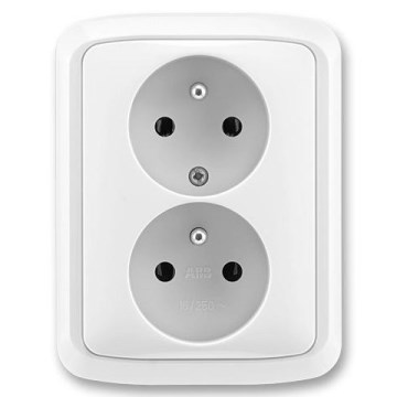 ABB 5512A-2349 B - Διπλή οικιακή πρίζα με πλαίσιο TANGO 250V λευκή