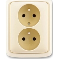 ABB 5512A-2349 C - Διπλή οικιακή πρίζα με πλαίσιο TANGO 250V ελεφαντόδοντο