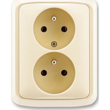 ABB 5512A-2349 C - Διπλή οικιακή πρίζα με πλαίσιο TANGO 250V ελεφαντόδοντο