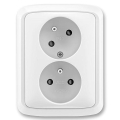 ABB 5513A-C02357 B - Διπλή οικιακή πρίζα με πλαίσιο TANGO 250V λευκή