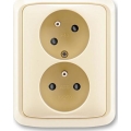 ABB 5513A-C02357 C - Διπλή οικιακή πρίζα με πλαίσιο TANGO 250V ελεφαντόδοντο